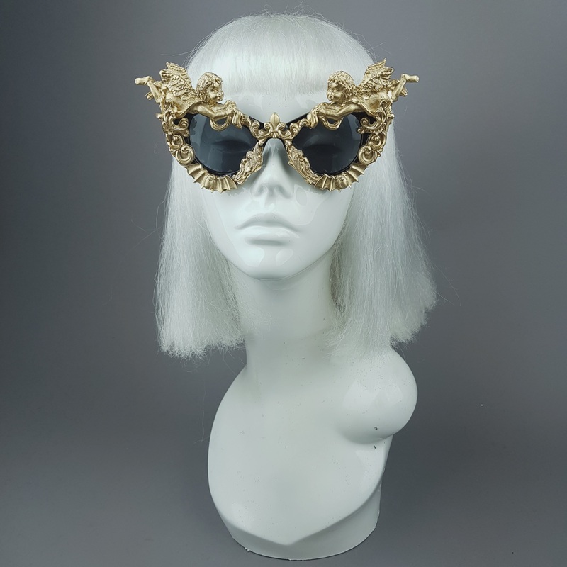 Kalma Gold Filigree & Bat Ornate Sunglasses