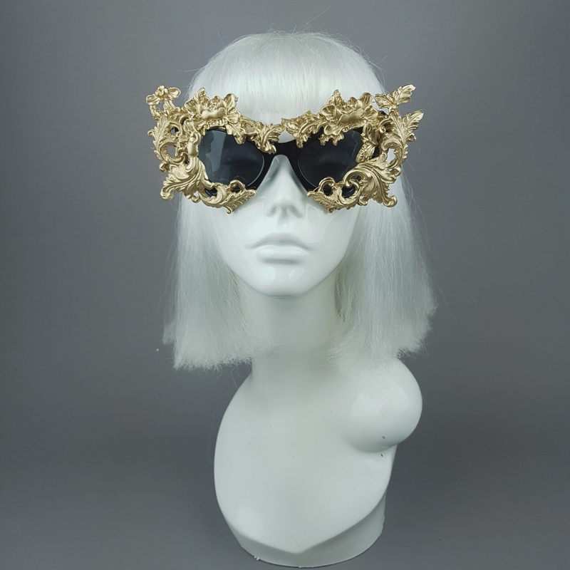 Lamia Gold Filigree Catseye Sunglasses