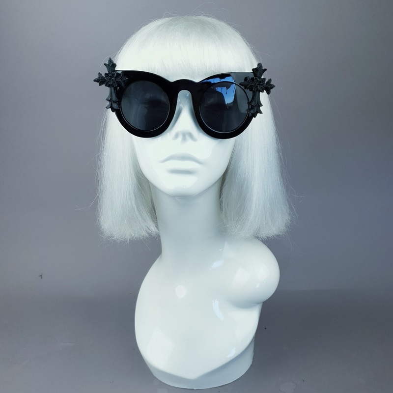 Saint Black Filigree Cross Sunglasses