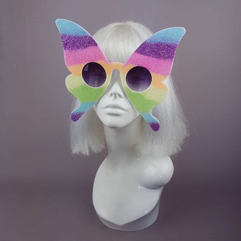 Transformation Rainbow Glitter Butterfly Sunglasses