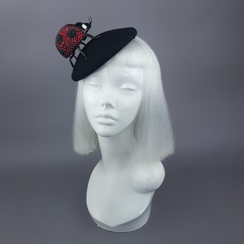 Alyssum Red Crystal Ladybird Fascinator Hat