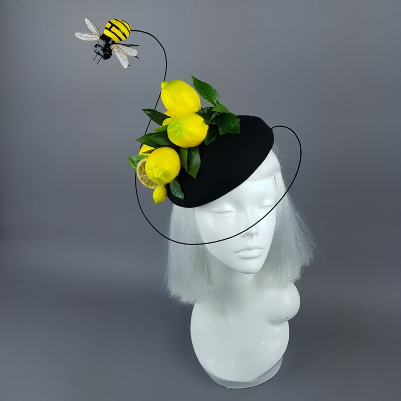 Amarillo Lemon & Bee Fascinator Hat