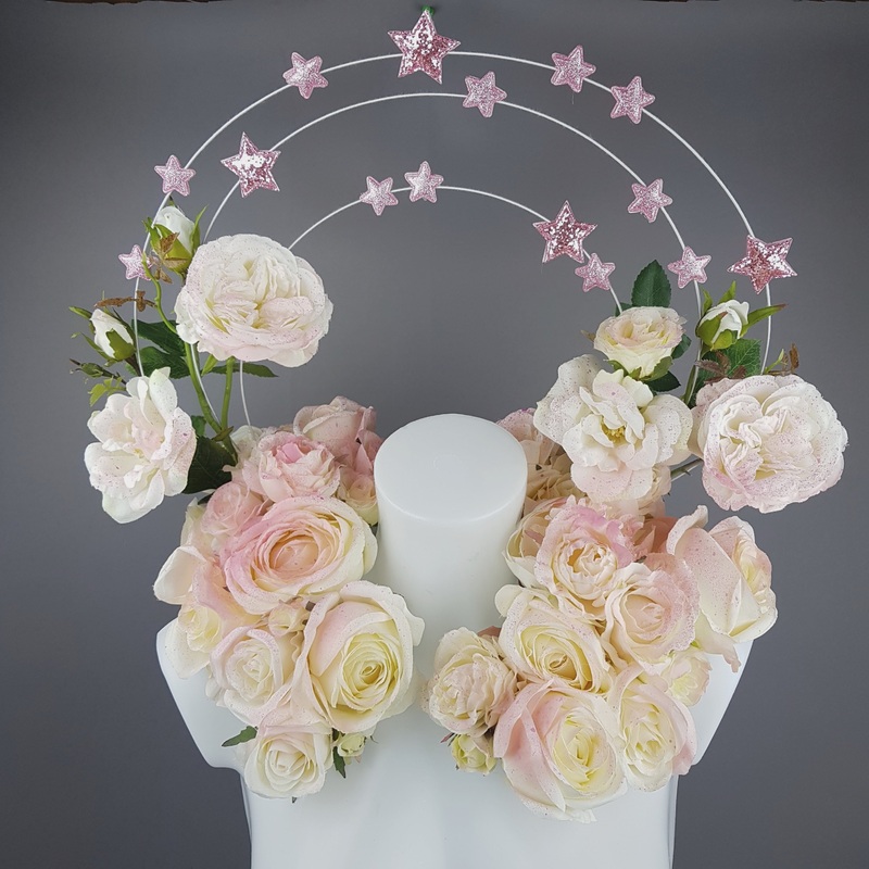 Aureola Pastel Pink Rose Halo Moulded Shoulder/Neckpiece