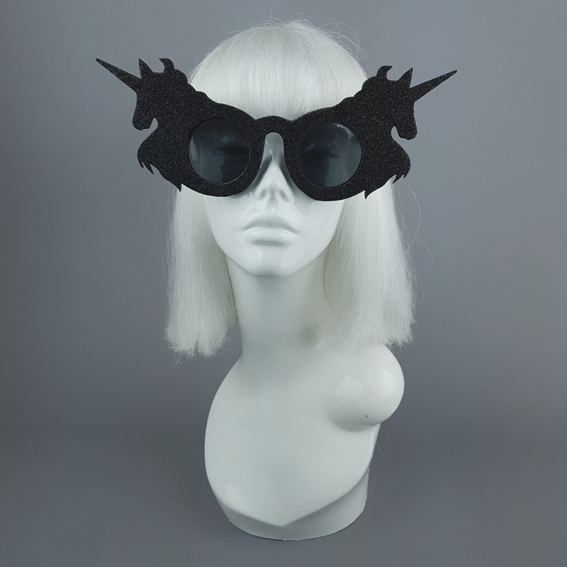 Black Magic Glitter Unicorn Sunglasses