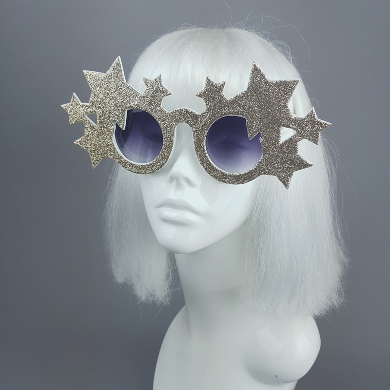Bright Star Gold Glitter Stars Sunglasses