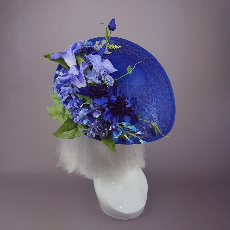 Delphine Navy Blue Flowers Fascinator Hat
