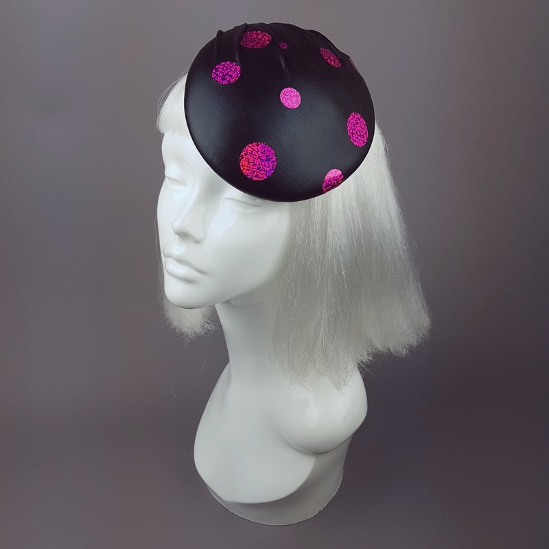 Disco Black and Fuchsia Pink Sequin Hat