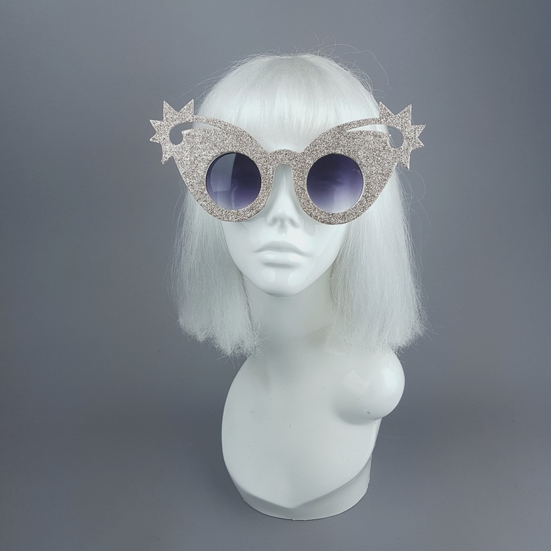 Hollywood Gold Glitter Stars Sunglasses
