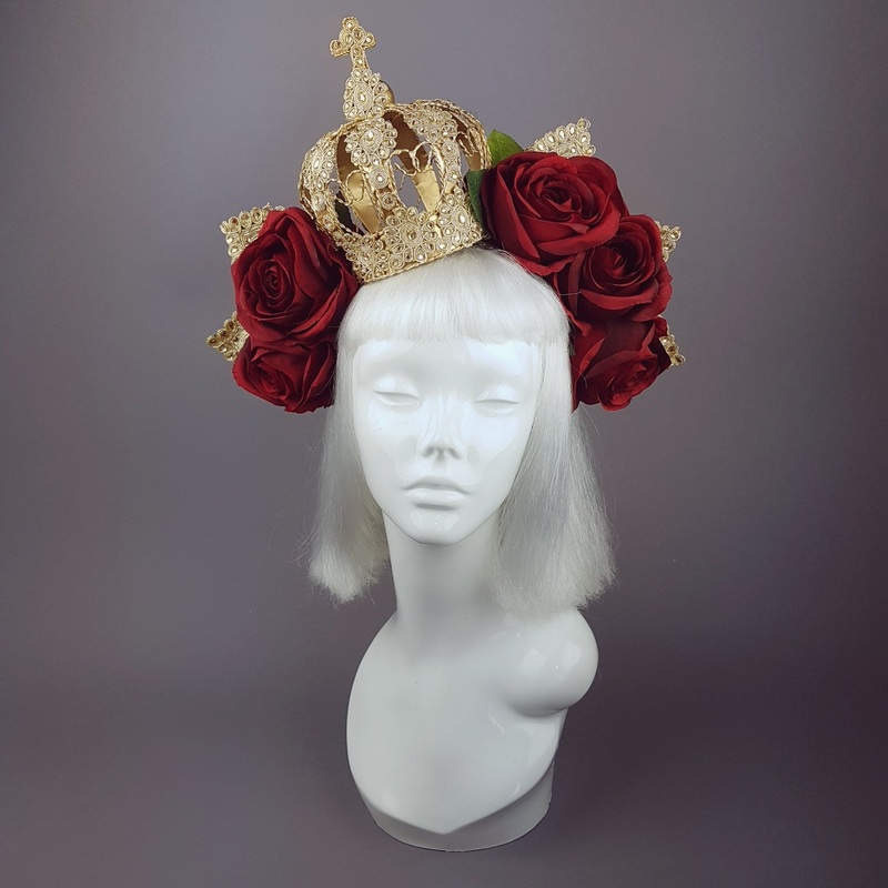 Lucrezia Red Rose & Crown Hat