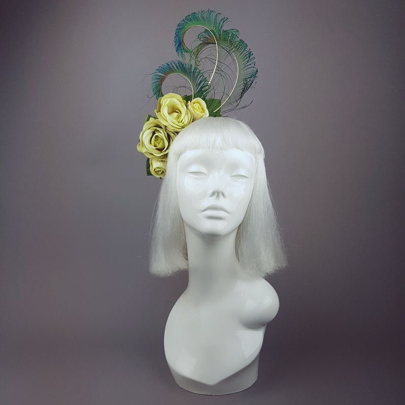 Ordella Lime Green Peacock Headdress