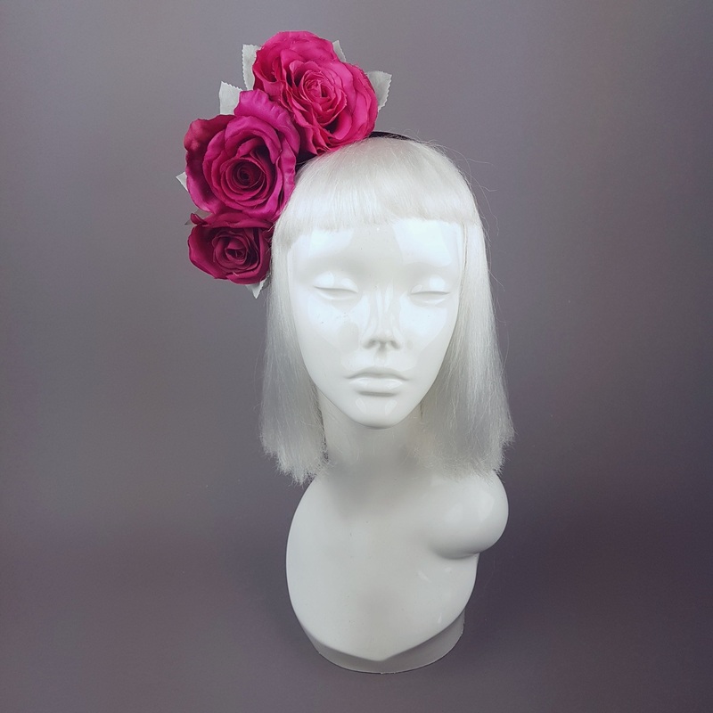 Rhoslyn Pink Floral Wedding Headband