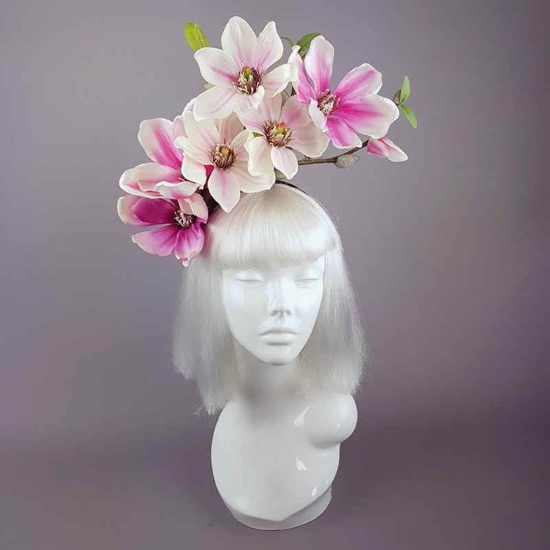 Soulangeana Pink Magnolia Flower Headpiece
