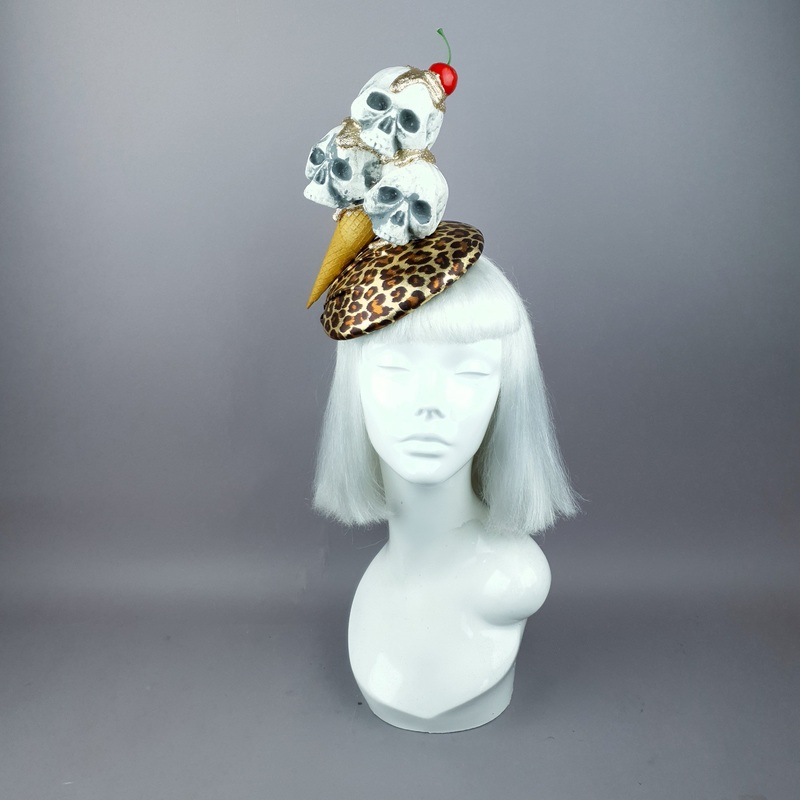 Sweet as Hell Skull Ice-cream, Cherry & Leopard Print Hat