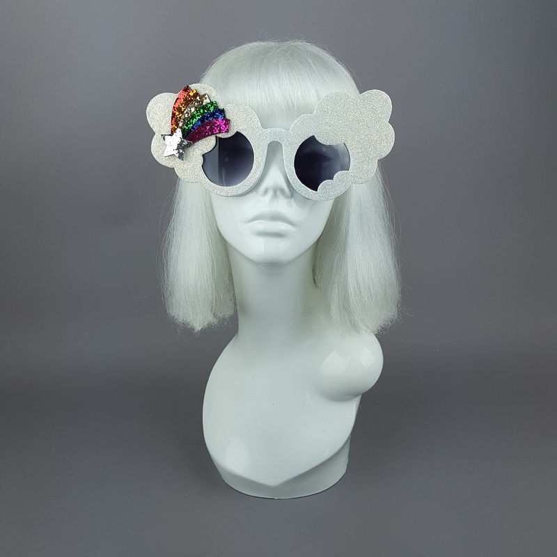 After The Rain Rainbow & Cloud Glitter Sunglasses