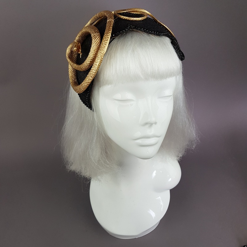 Beguile Gold Snake Vintage Style Fascinator Hat