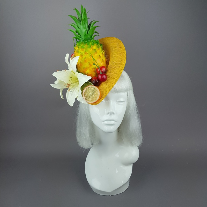 Chika Pineapple, Cherry, Fruit Fascinator Hat