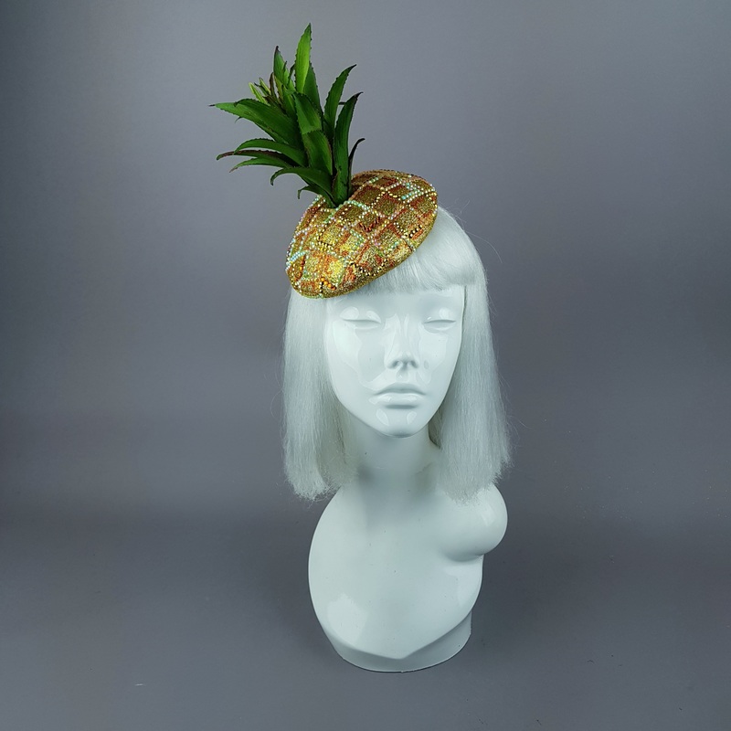 Do You Like Pia Colada? Crystal Pineapple Fascinator Hat