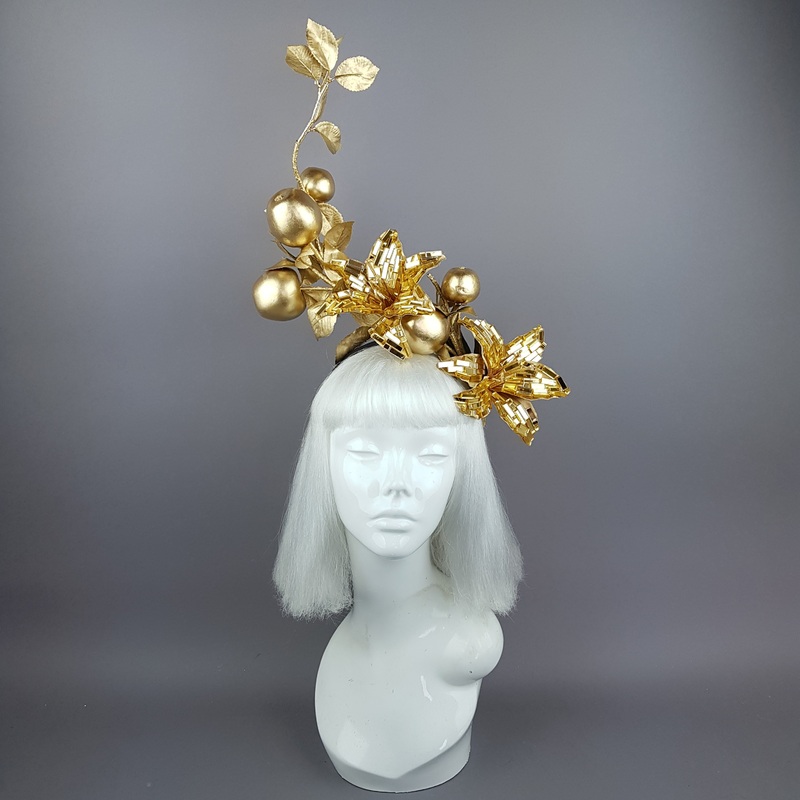 Fleur de Pomme Apple & Gold Lily Headpiece