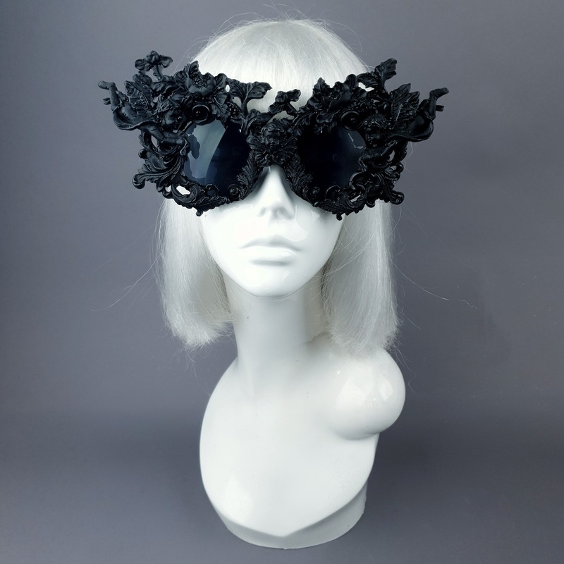 Angelo Black Filigree Ornate Sunglasses