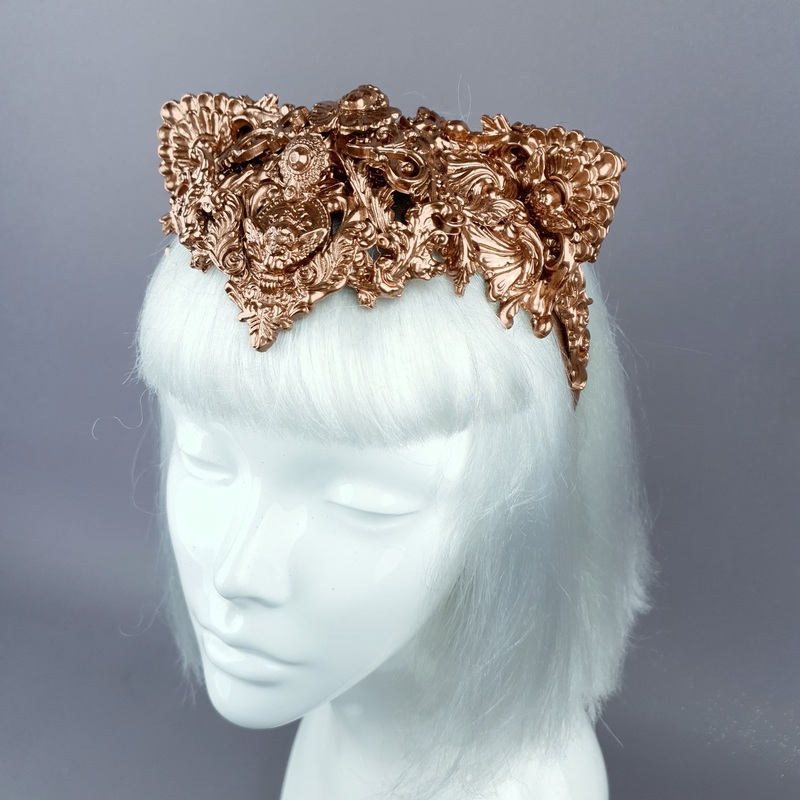 Faline Copper Filigree Cat Ear Headpiece