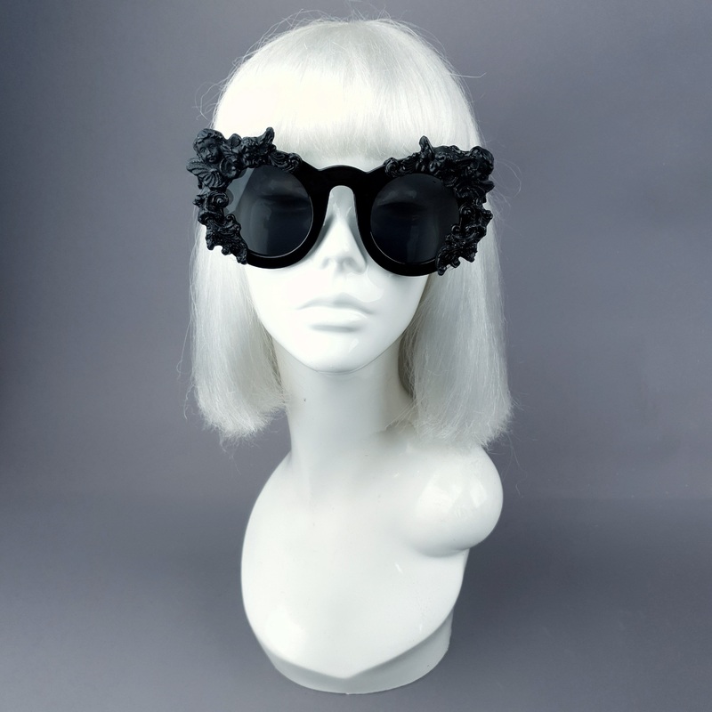 Khalida Black Filigree Ornate Sunglasses