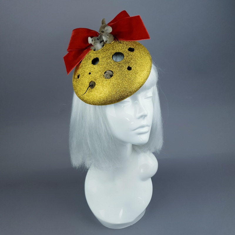 Cheese the Day Cheese & Mice Fascinator Hat