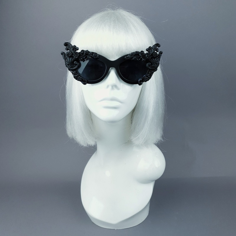 Dysnomia Black Filigree Catseye Sunglasses