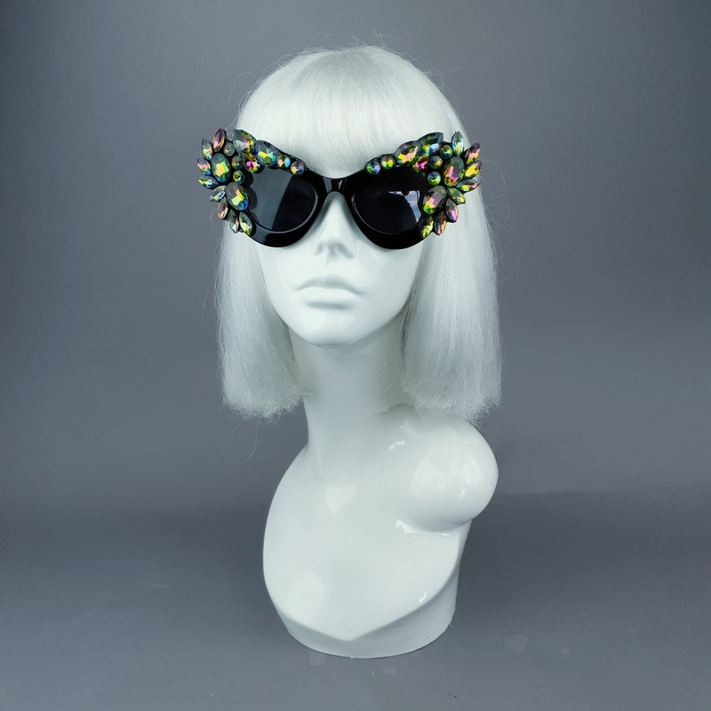 Esmaralda Iridescent Jewel Cats Eye Sunglasses