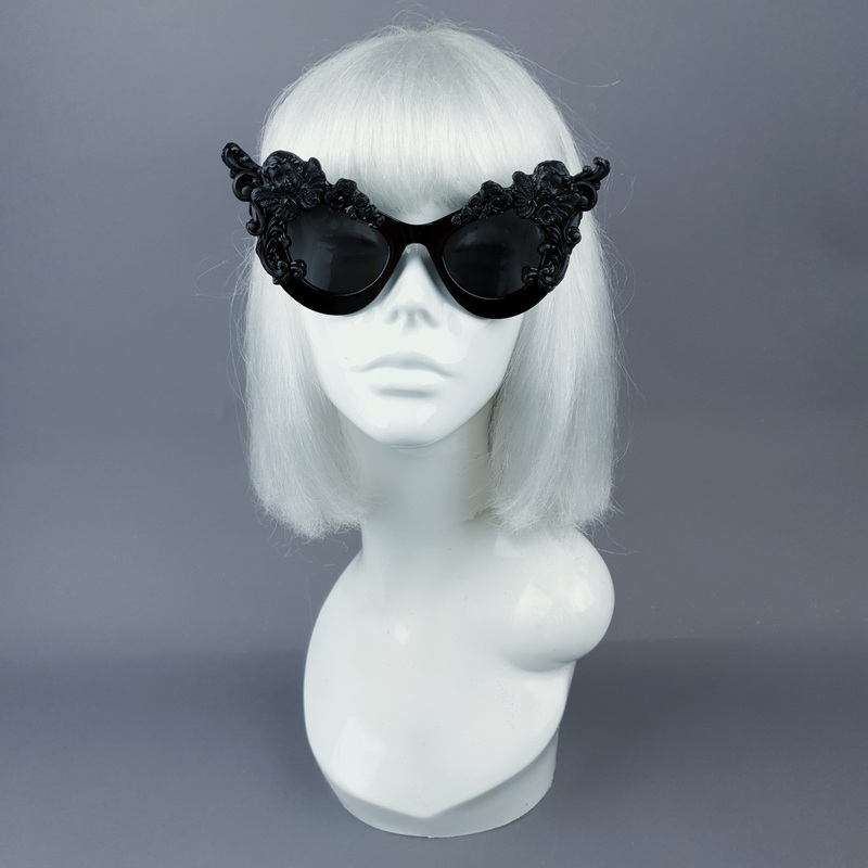 Lestat Black Filigree Cherub Catseye Sunglasses