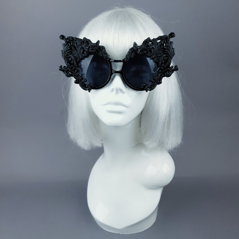 Txic Black Filigree Ornate Sunglasses