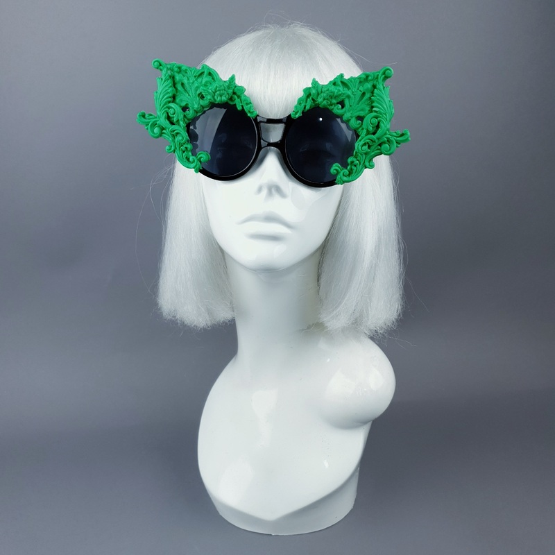 Txic Green Filigree Ornate Sunglasses