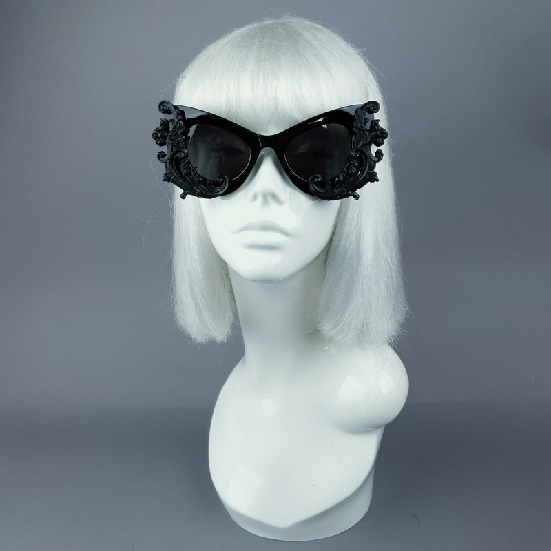Valencia Black Filigree Catseye Sunglasses