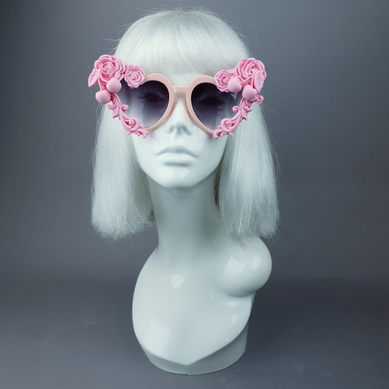 Zoet Pastel Pink Heart Shaped Sunglasses