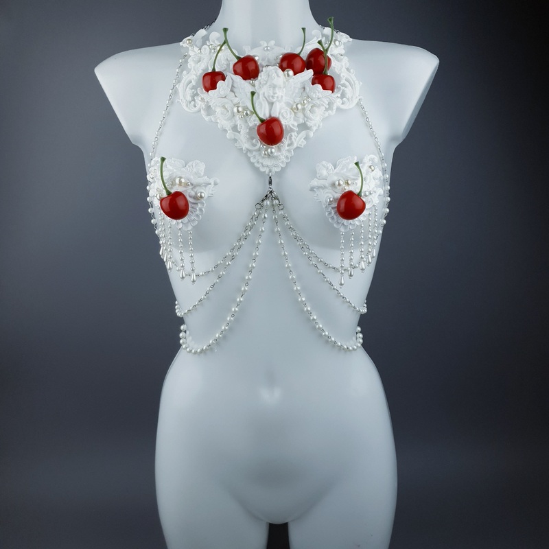 Budino Cherry & Cream  Filigree & Jewellery Harness with Pasties