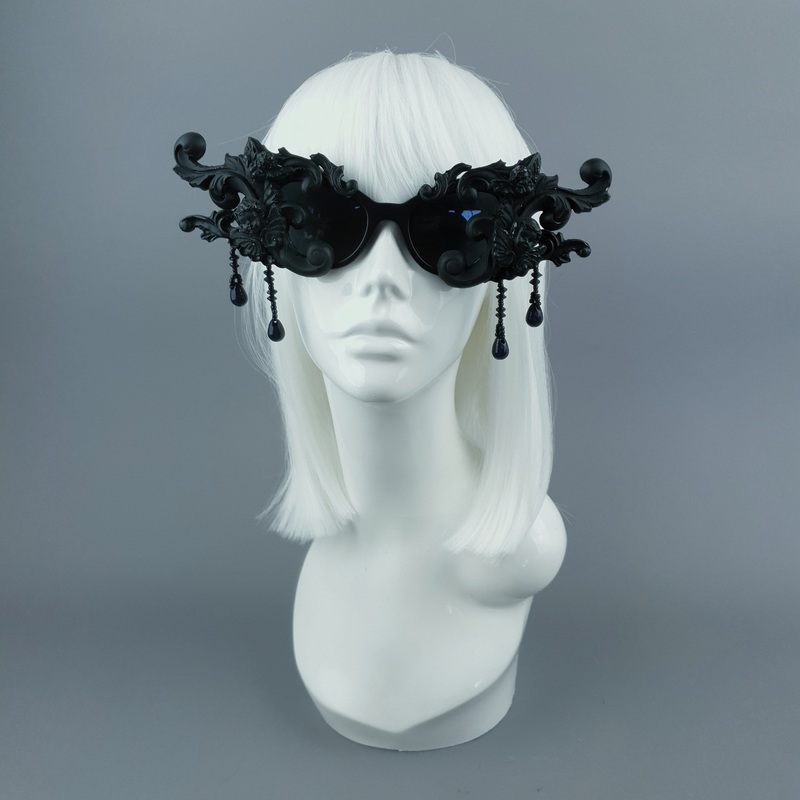 Culte OTT Statement Black Cherub Filigree & Beading Sunglasses