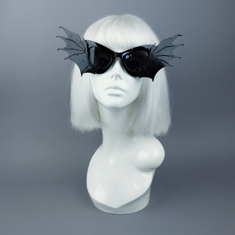 Devour Black Bat Wing Catseye Sunglasses
