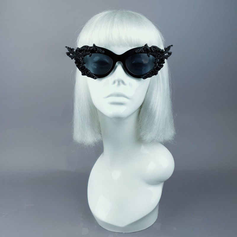 Dlerium Black Filigree Catseye Sunglasses
