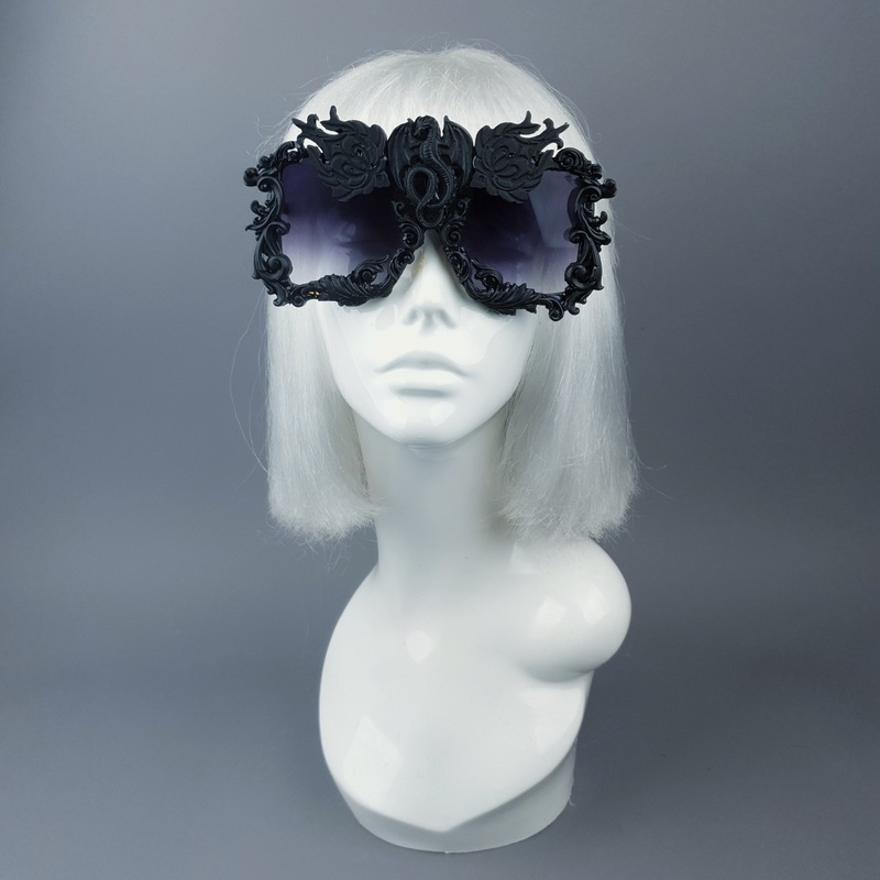 Draco Black Dragon Filigree Unisex Sunglasses