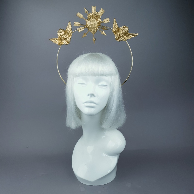 Epiphany Gold Sacred Heart & Cherub Angels Halo