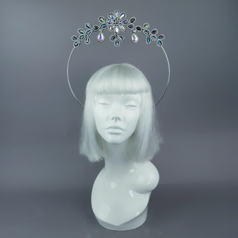 Iridescent Flower Diamante Jewel Halo 41
