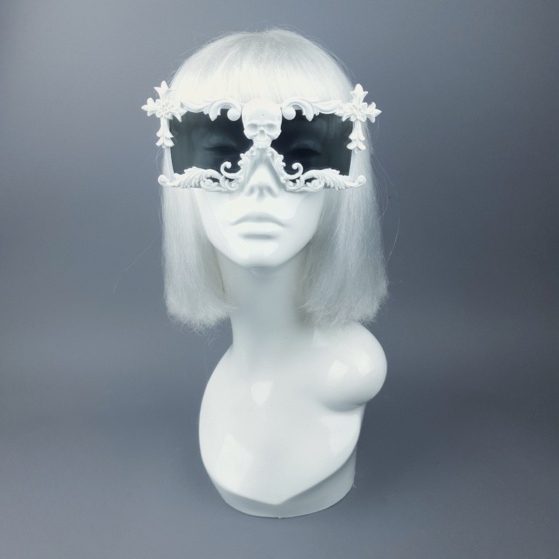 LaVey White Skull Filigree Unisex Sunglasses