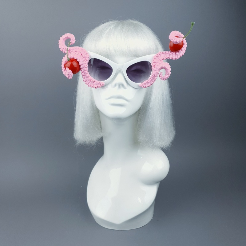 Ursula Pink Octopus Kraken Tentacle with Cherries Sunglasses