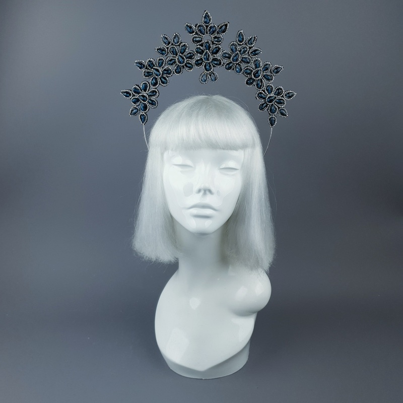 Very Dark Blue Diamante Jewel Halo 52