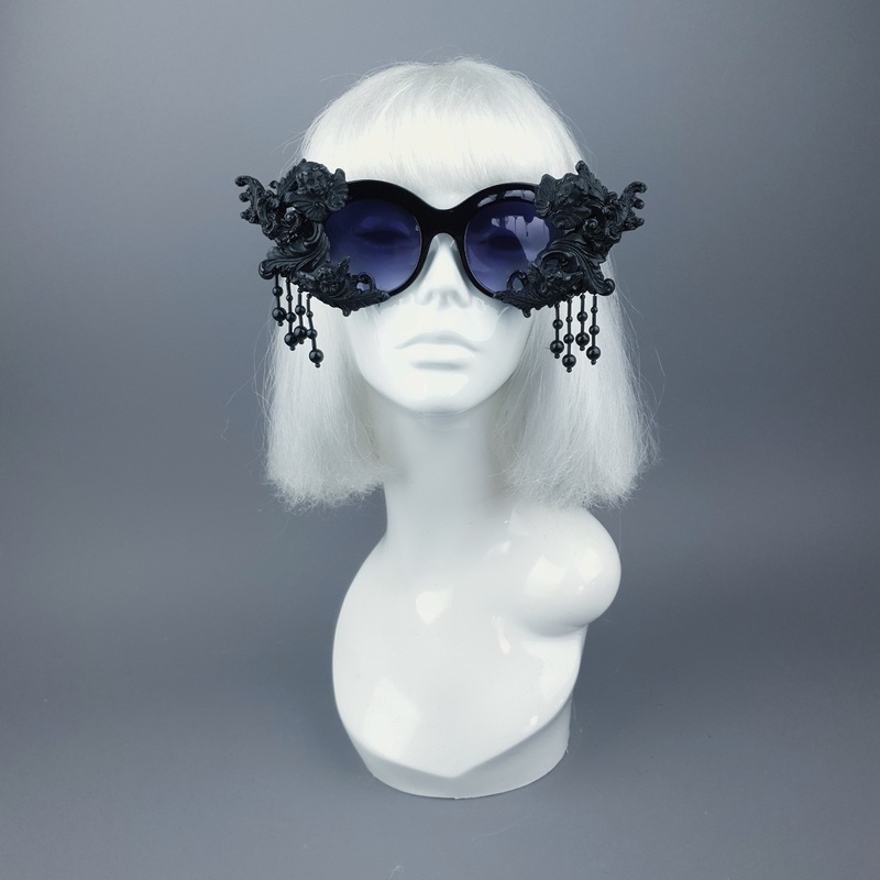 Volupta OTT Statement Black Cherub Filigree & Beading Sunglasses