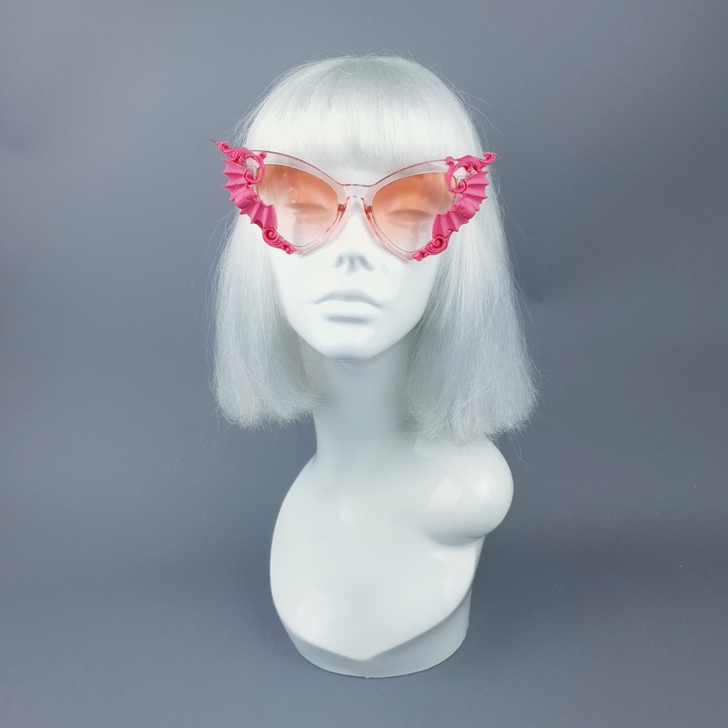 Bats In The Belfry Pink Filigree Baroque Rococo Sunglasses