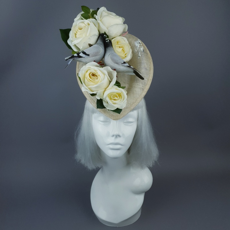 Bleepity Bleeping Bleep! Ivory Rose Pigeon Poop Hat