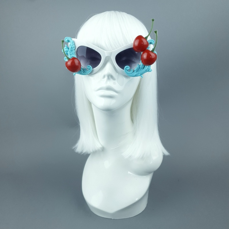 Crme Cherries & Pastel Blue Cream Catseye Sunglasses