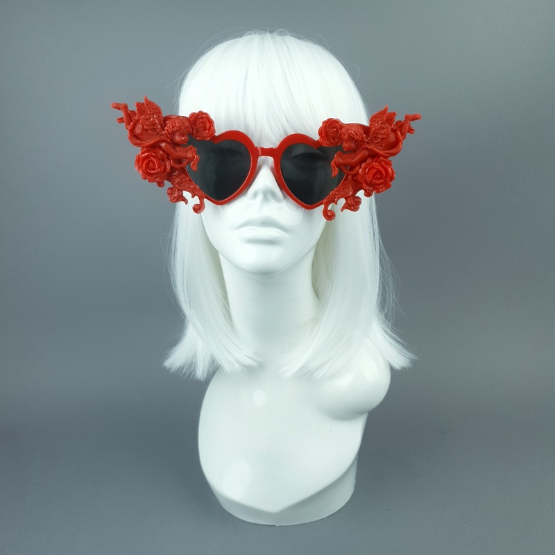 Doux Red Heart Shaped Cherub Sunglasses