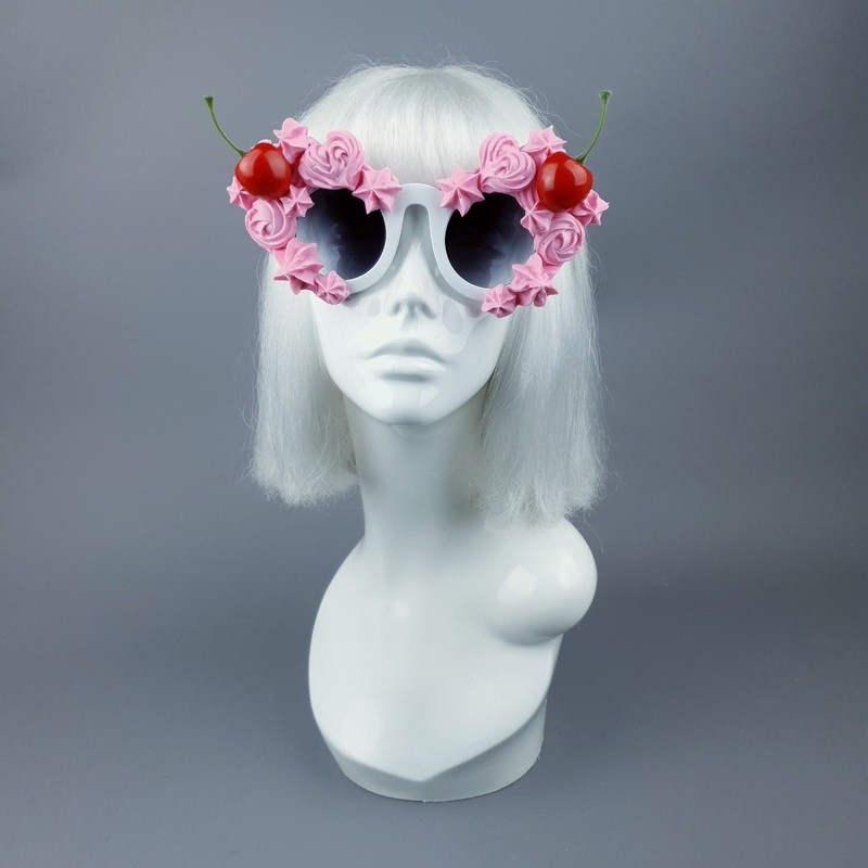 Fondant Pastel Pink Frosting Icing Cherry Sunglasses