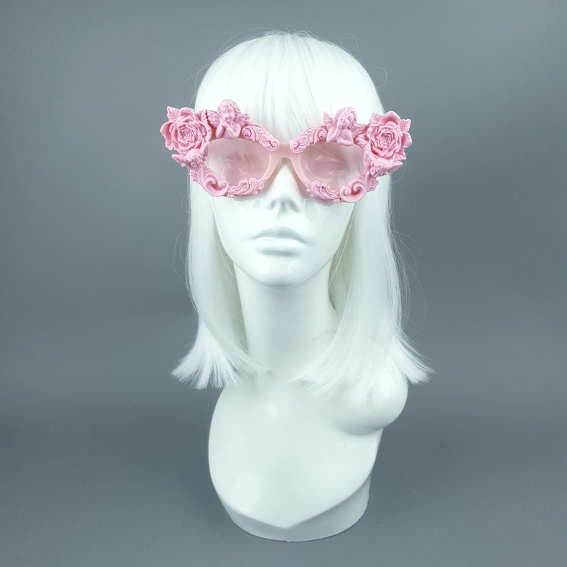 Immortal Pink Angel, Rose & Filigree Catseye Sunglasses